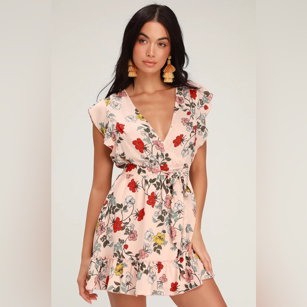 Jack by BB Dakota Dress | Ok Cupid Pink Floral Print Mini Dress | Size S